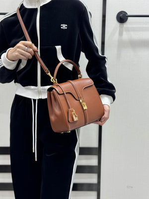 Celine 188003 Small 16 Bag IN Satinated Calfskin Brown - Default Title - View 12