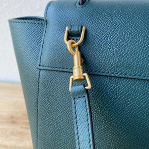 Celine 189103 Mini Belt Bag In Grained Calfskin 189153 Dark Green - 20cm - View 5