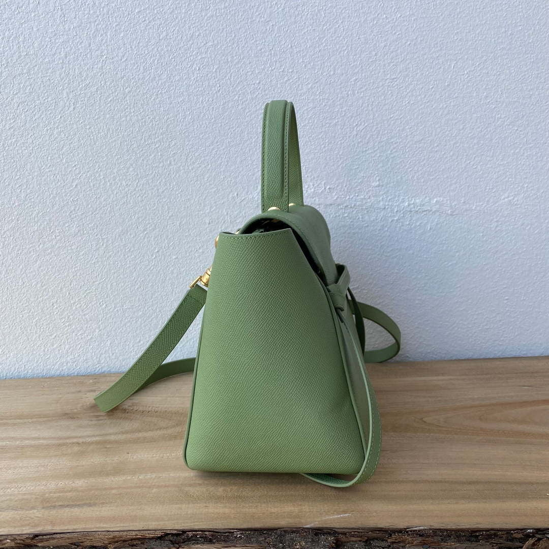 Celine 189103 Mini Belt Bag In Grained Calfskin 189153 Green - 20cm - View 3