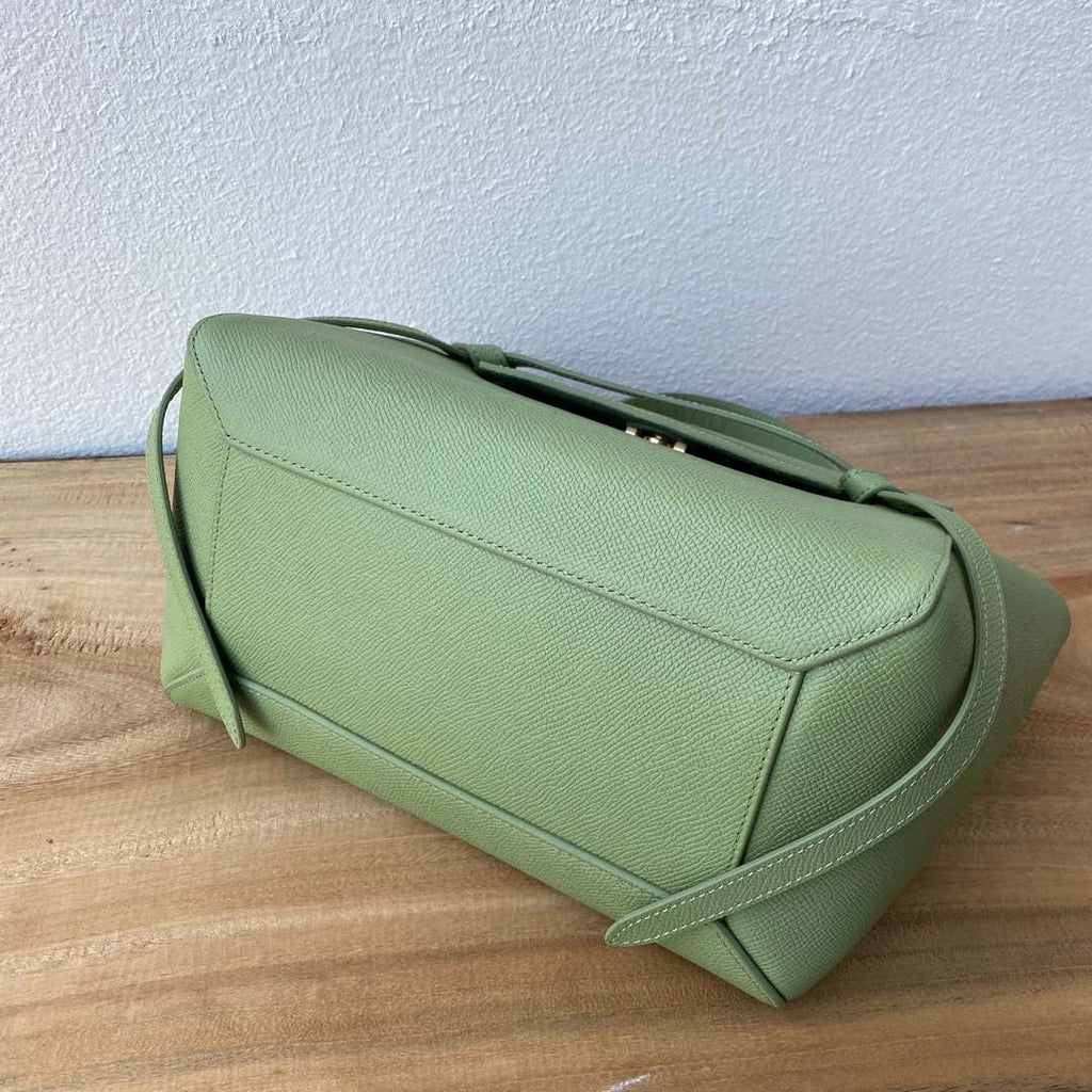 Celine 189103 Mini Belt Bag In Grained Calfskin 189153 Green