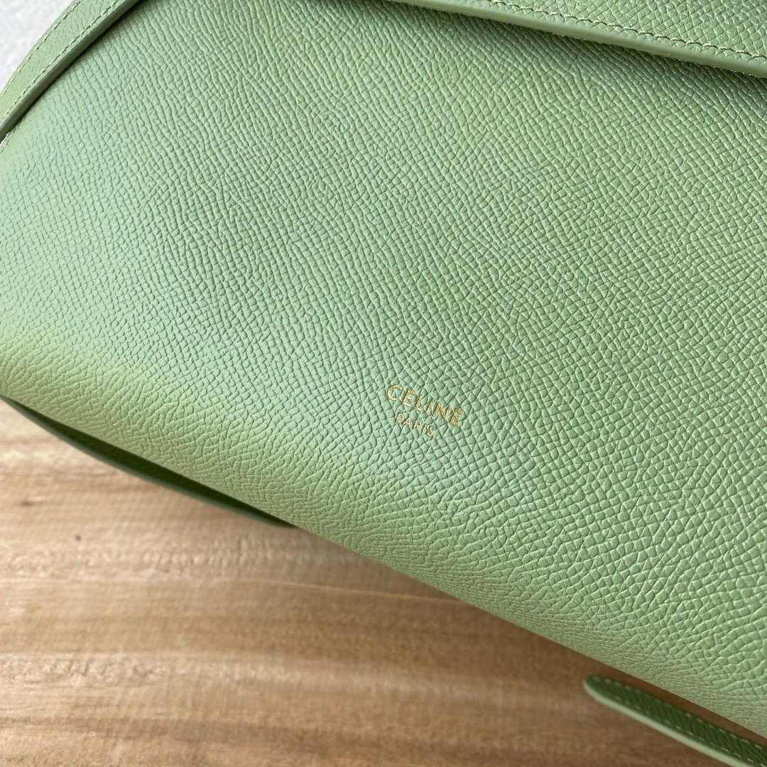 Celine 189103 Mini Belt Bag In Grained Calfskin 189153 Green