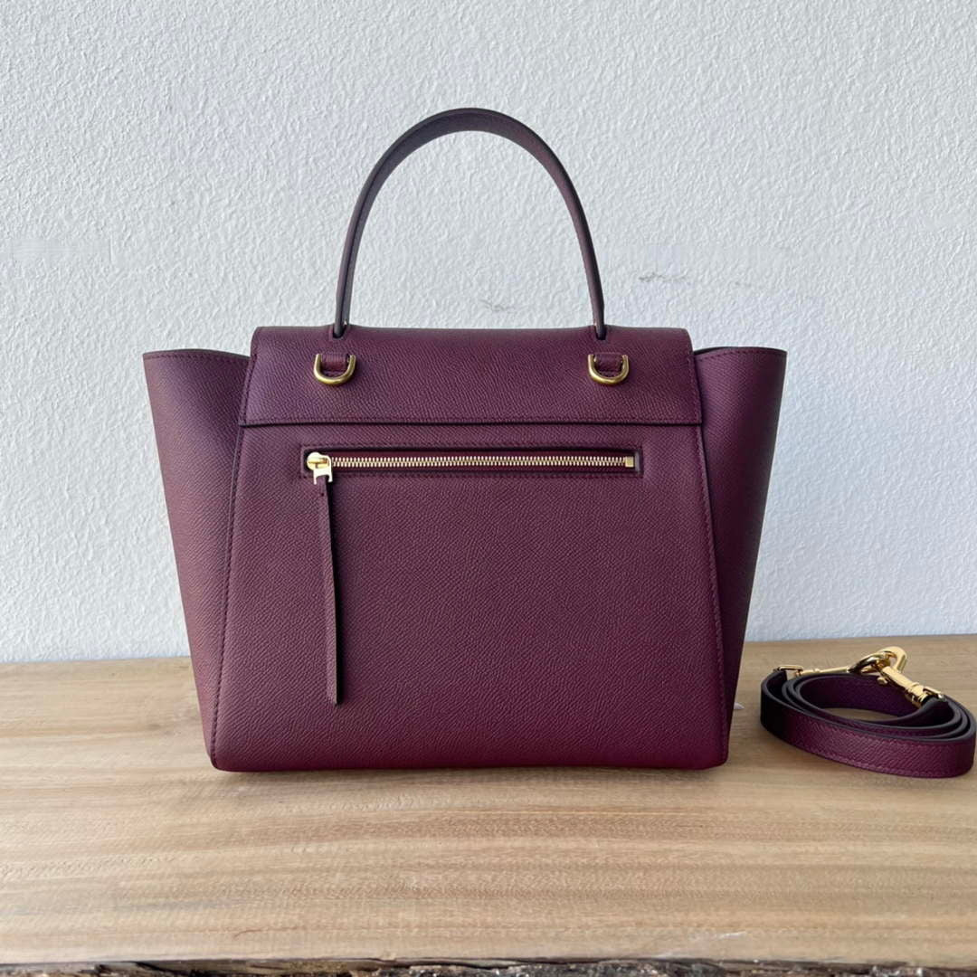 Celine 189103 Mini Belt Bag In Grained Calfskin 189153 Wine Red
