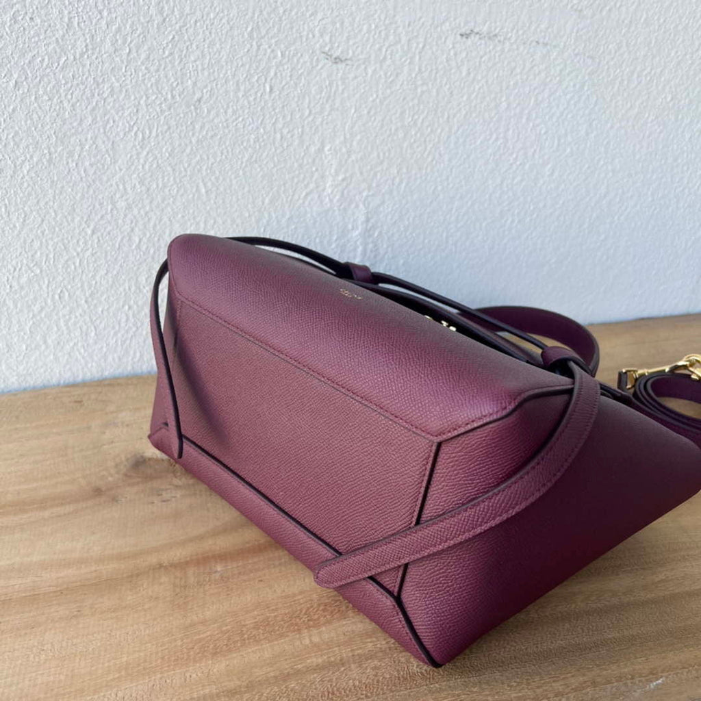 Celine 189103 Mini Belt Bag In Grained Calfskin 189153 Wine Red
