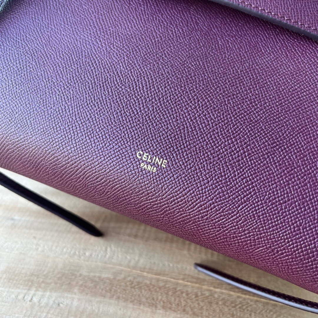Celine 189103 Mini Belt Bag In Grained Calfskin 189153 Wine Red