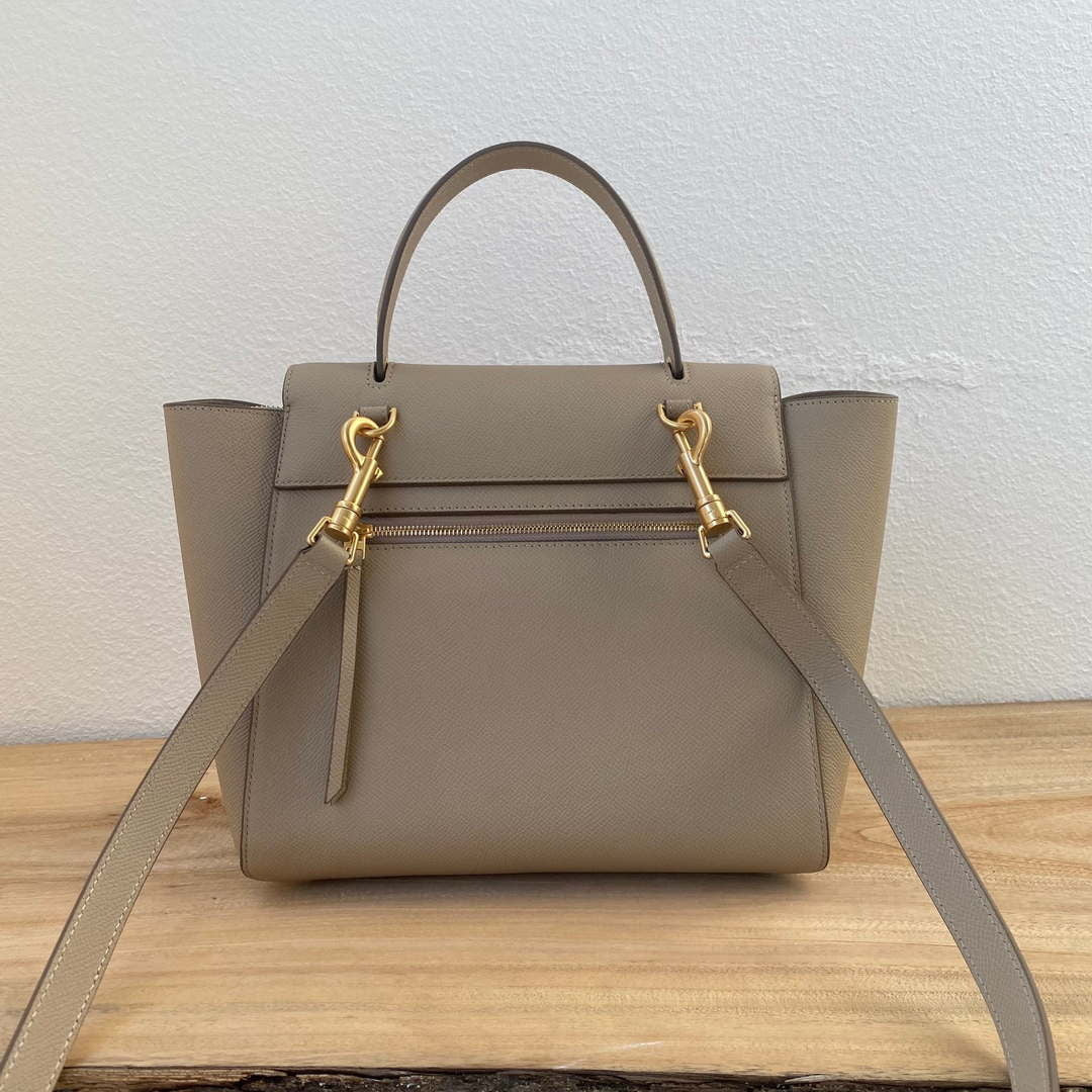 Celine 189103 Mini Belt Bag In Grained Calfskin 189153 Elephant gray