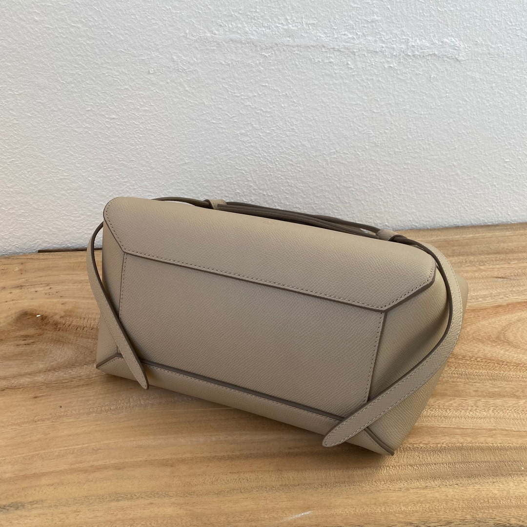 Celine 189103 Mini Belt Bag In Grained Calfskin 189153 Elephant gray