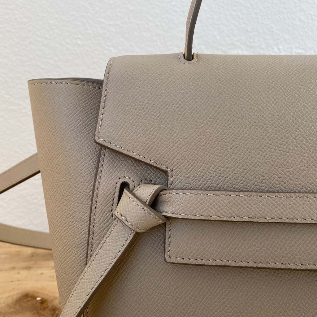 Celine 189103 Mini Belt Bag In Grained Calfskin 189153 Elephant gray