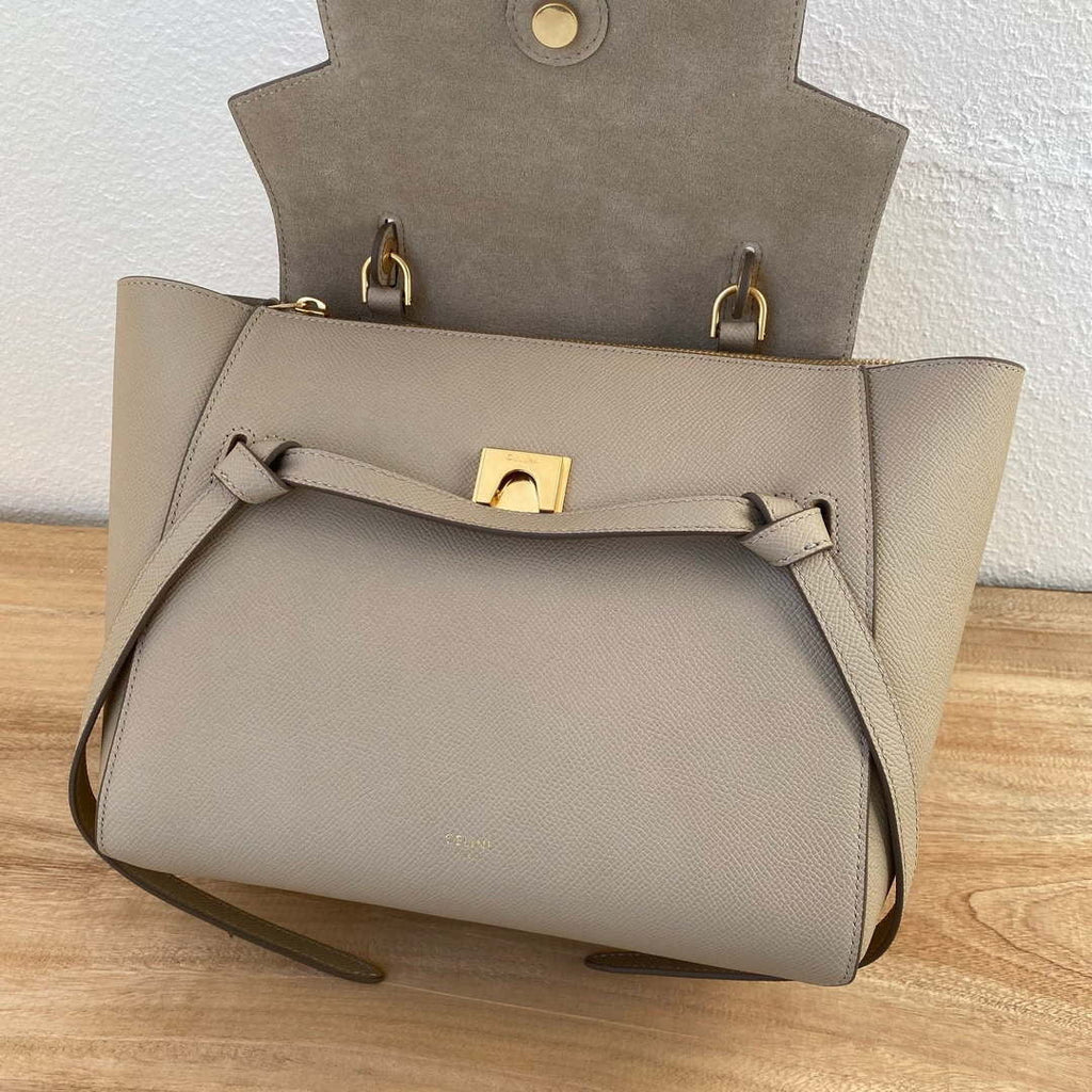 Celine 189103 Mini Belt Bag In Grained Calfskin 189153 Elephant gray