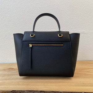 Celine 189103 Mini Belt Bag In Grained Calfskin Black 189153 - 20cm - View 3