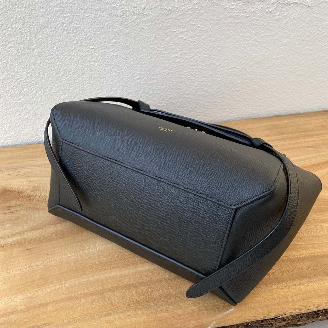 Celine 189103 Mini Belt Bag In Grained Calfskin Black 189153