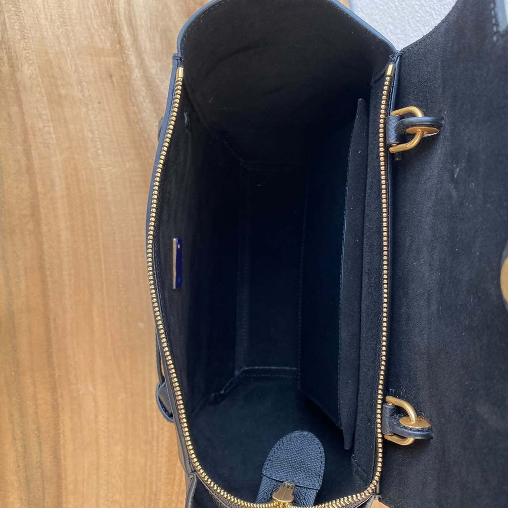 Celine 189103 Mini Belt Bag In Grained Calfskin Black 189153