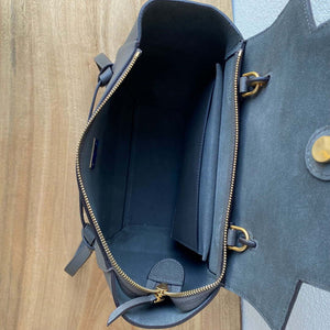Celine 189103 Mini Belt Bag In Grained Calfskin Black 189153 Gray - 20cm - View 8