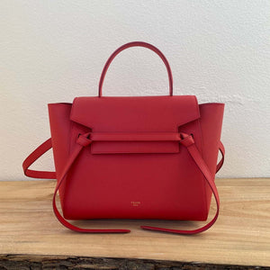 Celine 189103 Mini Belt Bag In Grained Calfskin 189153 Red - 20cm - View 1
