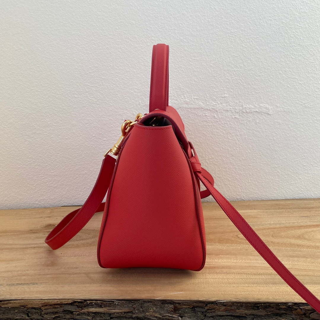 Celine 189103 Mini Belt Bag In Grained Calfskin 189153 Red