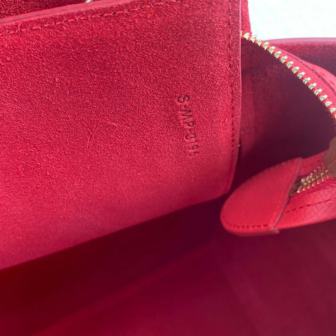 Celine 189103 Mini Belt Bag In Grained Calfskin 189153 Red