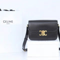Celine 191242 CLASSIQUE TRIOMPHE BAG IN Calfskin Leather Black