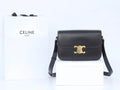Celine 191242 CLASSIQUE TRIOMPHE BAG IN Calfskin Leather Black