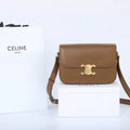 Celine 191242 CLASSIQUE TRIOMPHE BAG IN Calfskin Leather Brown