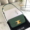 Celine 194143 Triomphe Shoulder Bag in Natural Calfskin Green - Default Title - View 1