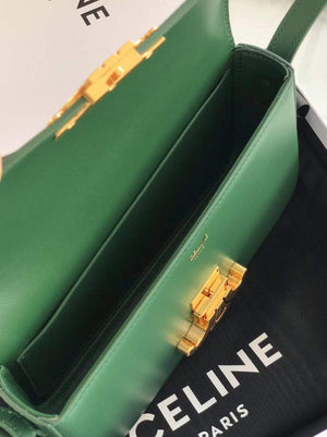 Celine 194143 Triomphe Shoulder Bag in Natural Calfskin Green - Default Title - View 9
