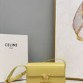 Celine 194143 Triomphe Shoulder Bag in Natural Calfskin Light Yellow - Default Title - View 1