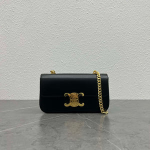 Celine 197992 Chain Shoulder Bag Claude In Triomphe Canvas Black - Default Title - View 1