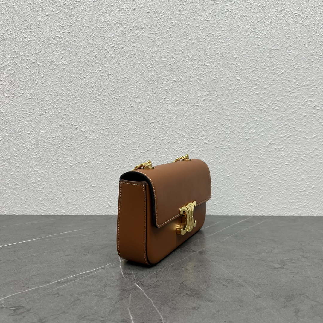 Celine 197992 Chain Shoulder Bag Claude In Triomphe Canvas Brown