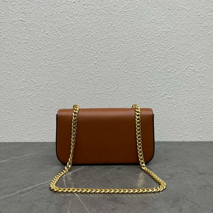 Celine 197992 Chain Shoulder Bag Claude In Triomphe Canvas Brown - Default Title - View 3