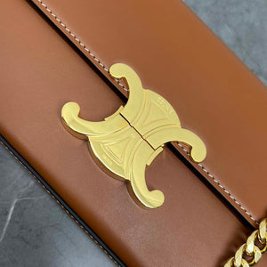 Celine 197992 Chain Shoulder Bag Claude In Triomphe Canvas Brown - Default Title - View 6