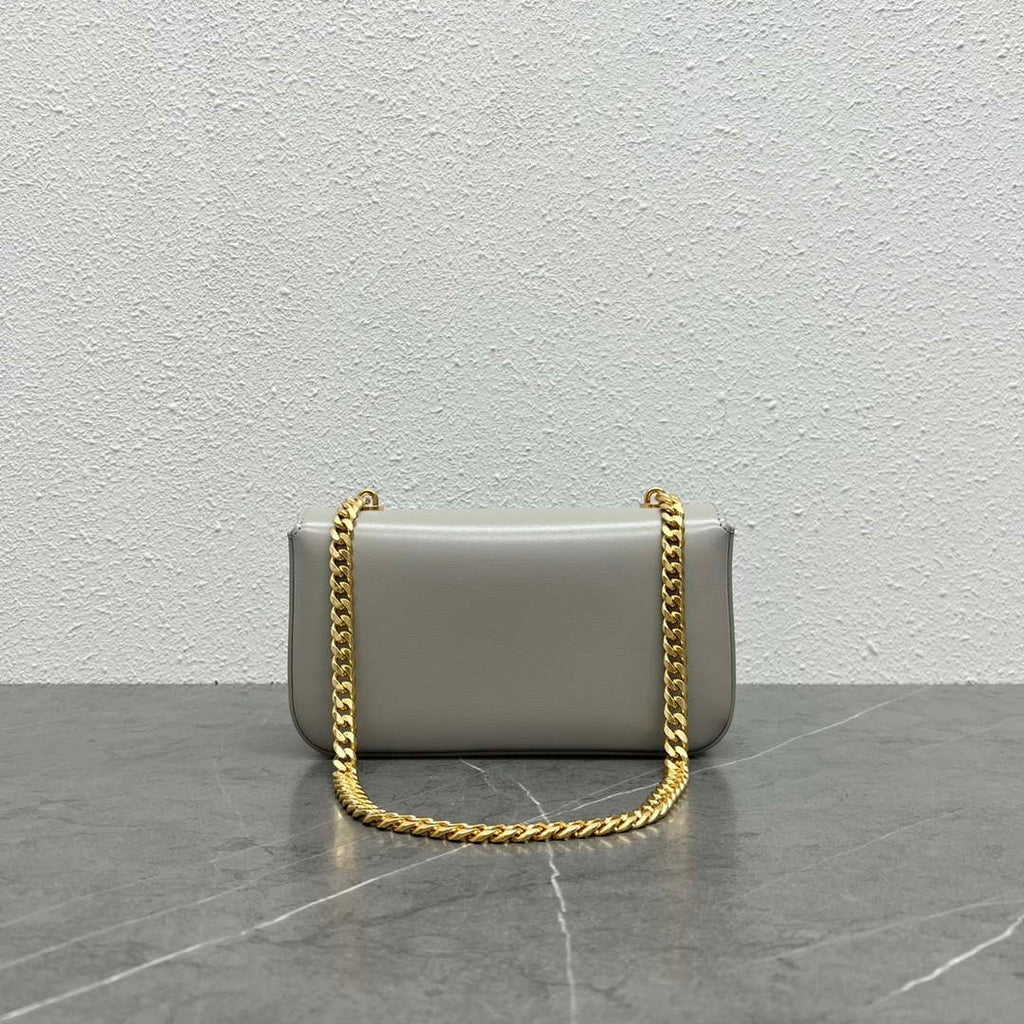 Celine 197992 Chain Shoulder Bag Claude In Triomphe Canvas Gray