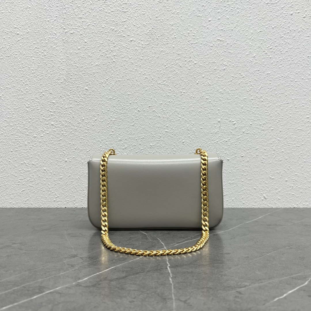 Celine 197992 Chain Shoulder Bag Claude In Triomphe Canvas Gray