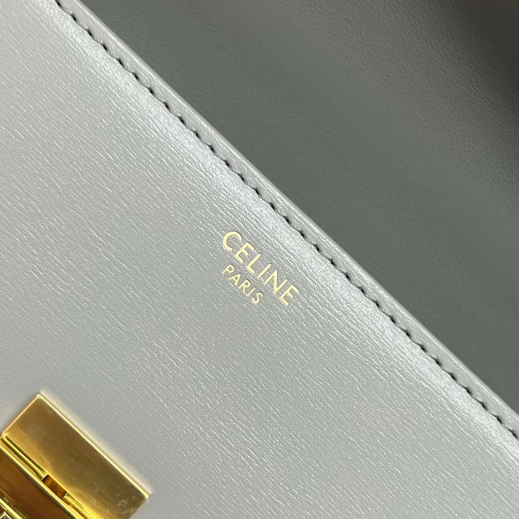 Celine 197992 Chain Shoulder Bag Claude In Triomphe Canvas Gray