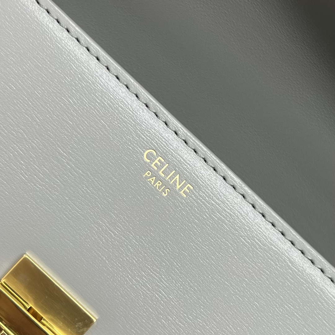 Celine 197992 Chain Shoulder Bag Claude In Triomphe Canvas Gray - Default Title - View 8