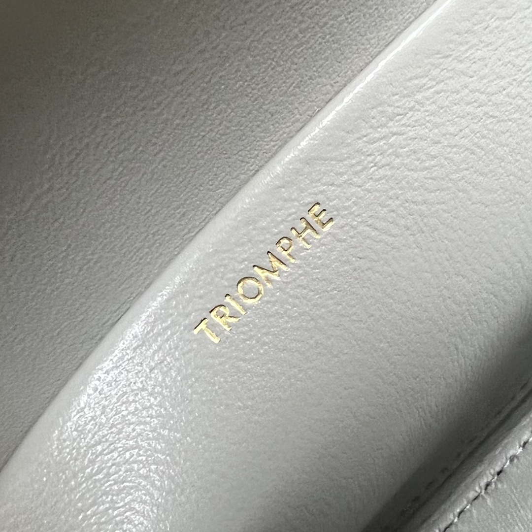 Celine 197992 Chain Shoulder Bag Claude In Triomphe Canvas Gray