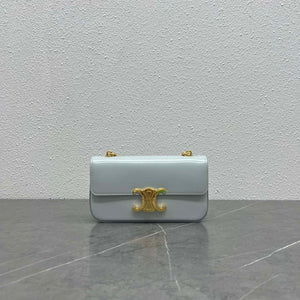 Celine 197992 Chain Shoulder Bag Claude In Triomphe Canvas Light Blue - Default Title - View 1
