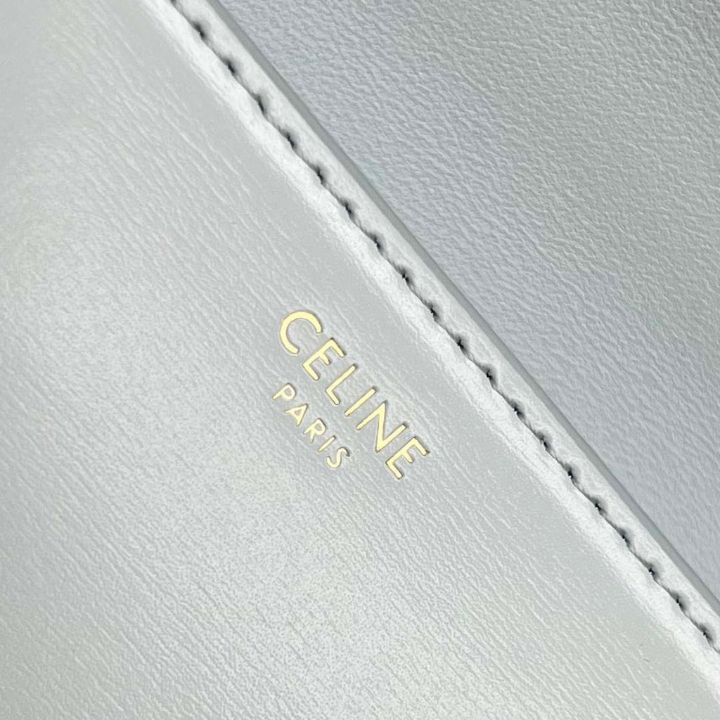 Celine 197992 Chain Shoulder Bag Claude In Triomphe Canvas Light Blue