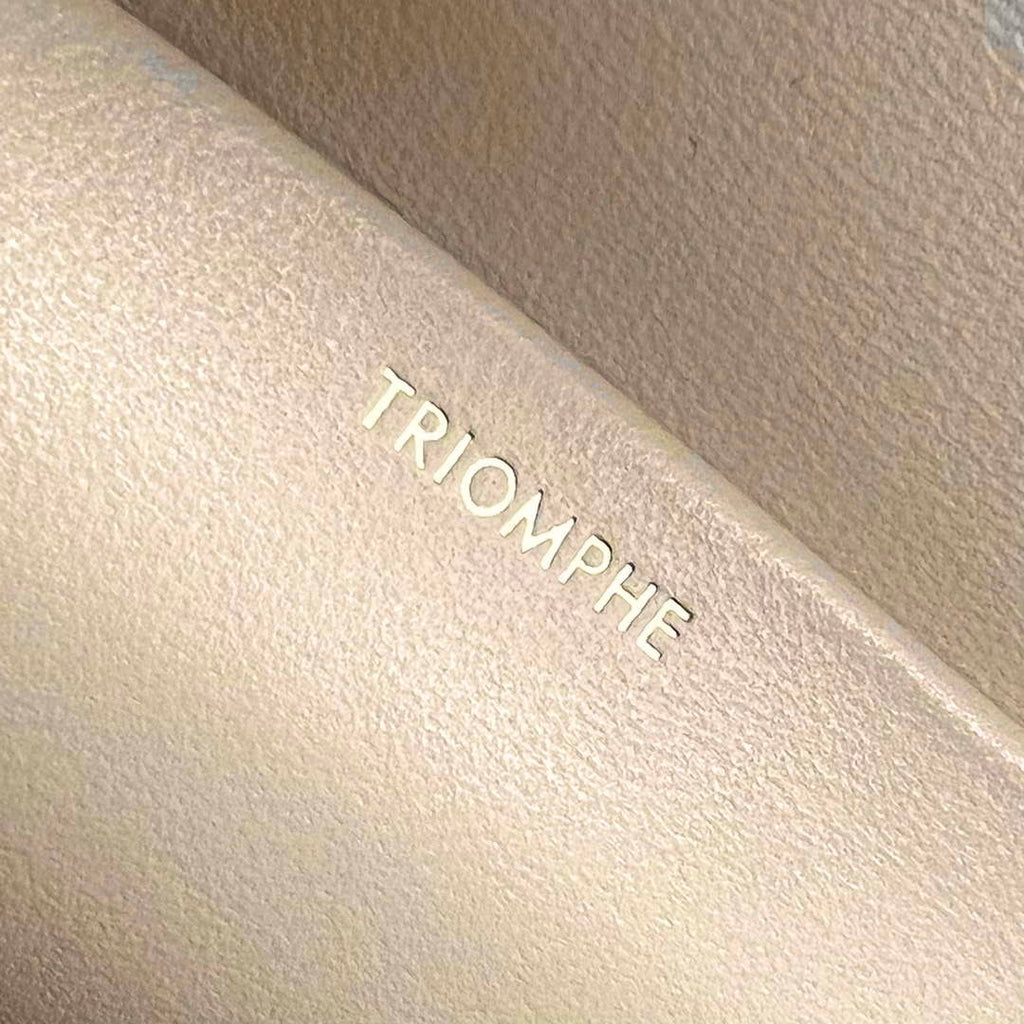 Celine 197992 Chain Shoulder Bag Claude In Triomphe Canvas Nude