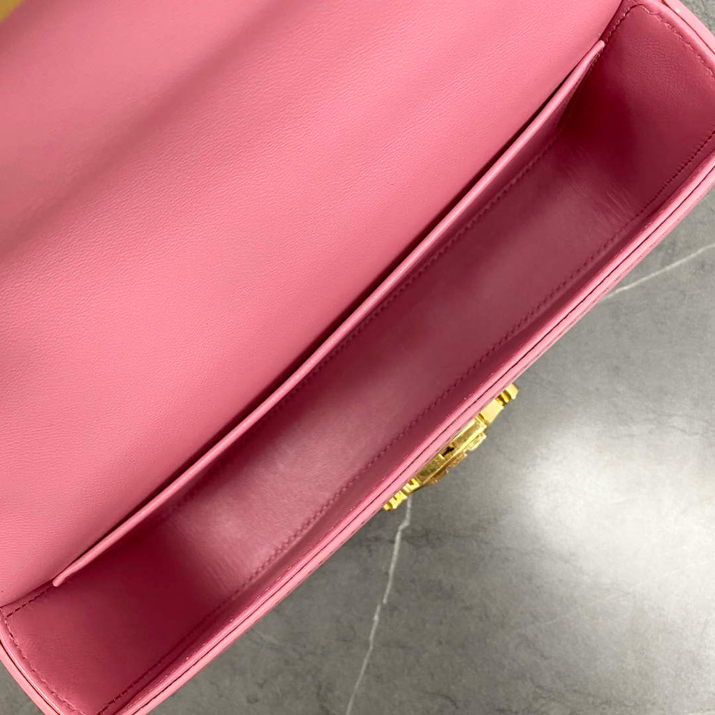 Celine 197992 Chain Shoulder Bag Claude In Triomphe Canvas Pink