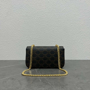 Celine 197992 Chain Shoulder Bag Claude In Triomphe Canvas Tan - Default Title - View 3