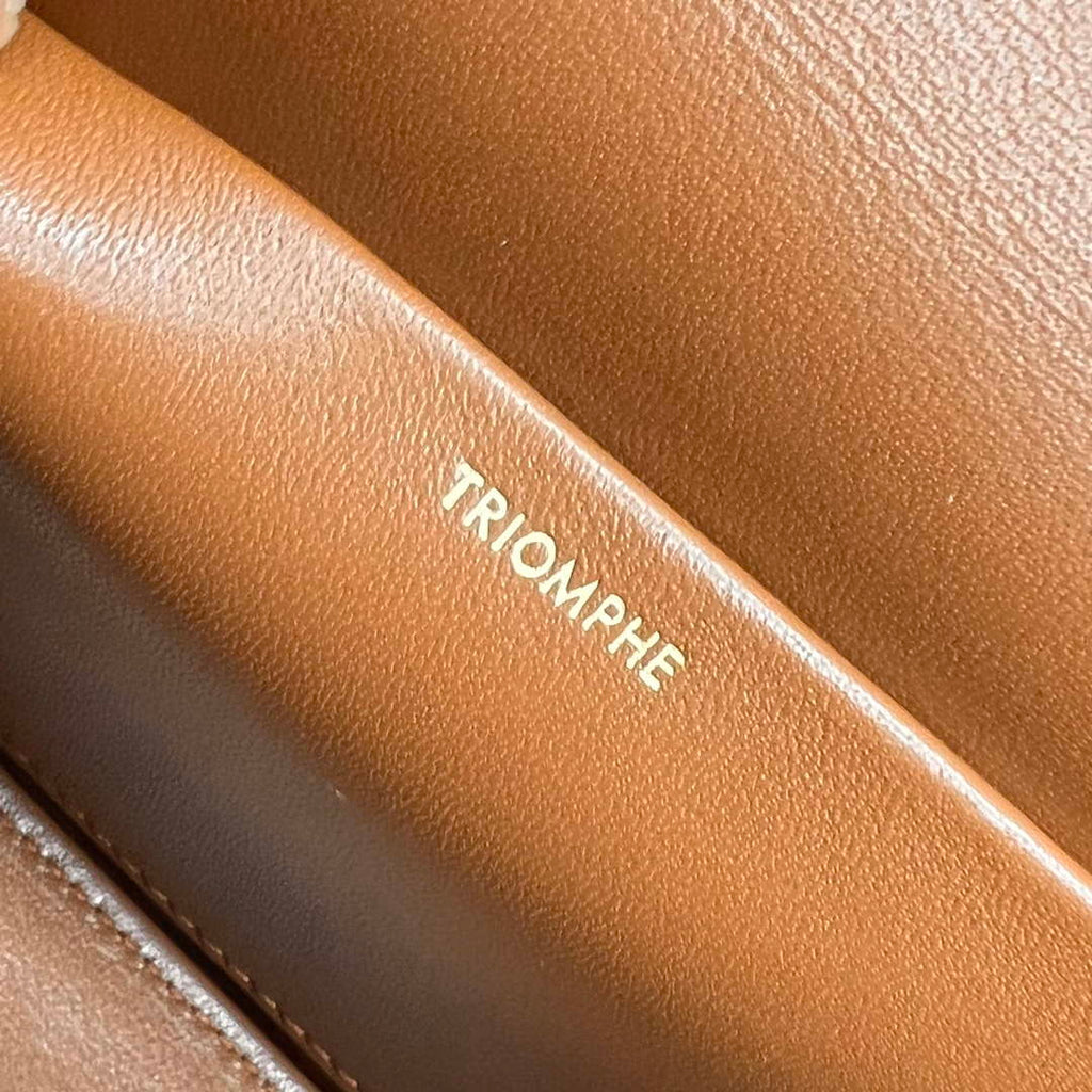Celine 197992 Chain Shoulder Bag Claude In Triomphe Canvas Tan