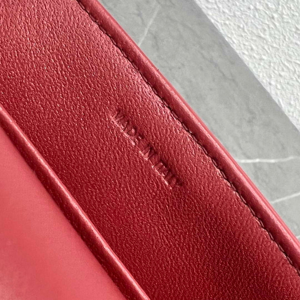 Celine 197992 Chain Shoulder Bag Claude In Triomphe Canvas Wine Red