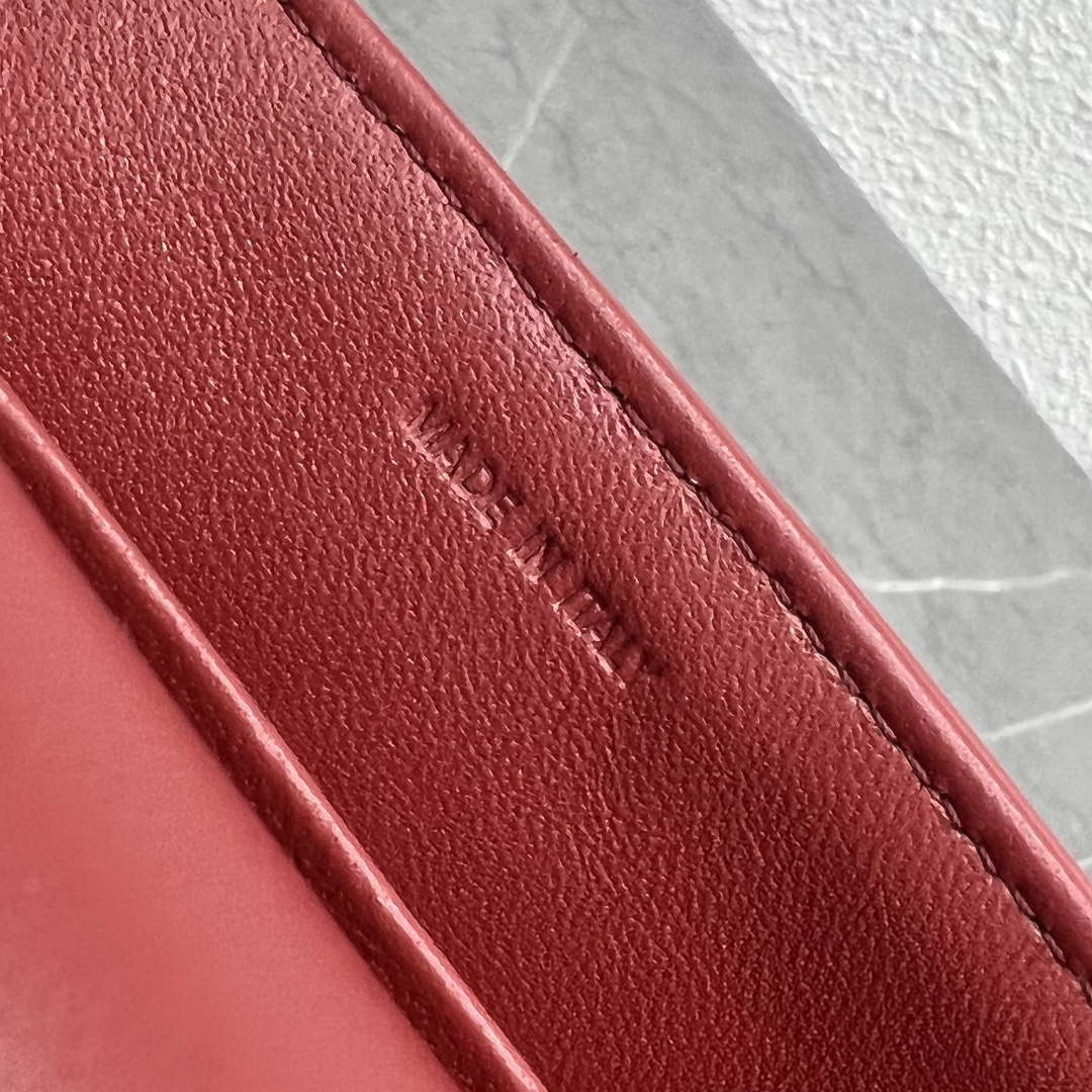 Celine 197992 Chain Shoulder Bag Claude In Triomphe Canvas Wine Red