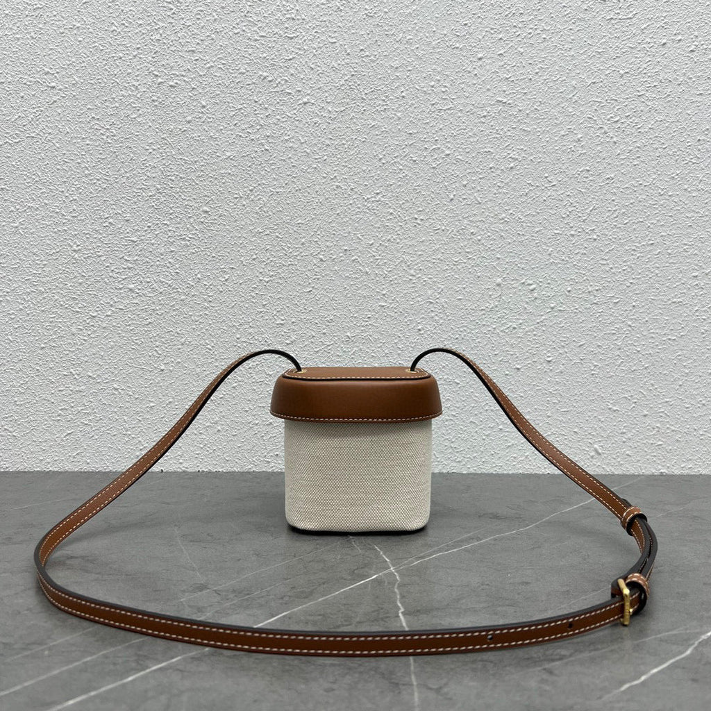 Celine 199263 SMALL BOX cuir triomphe in Smooth Calfskin beige tan