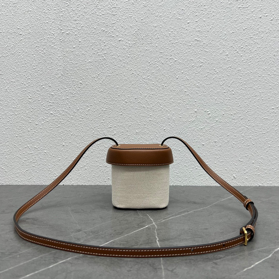 Celine 199263 SMALL BOX cuir triomphe in Smooth Calfskin beige tan
