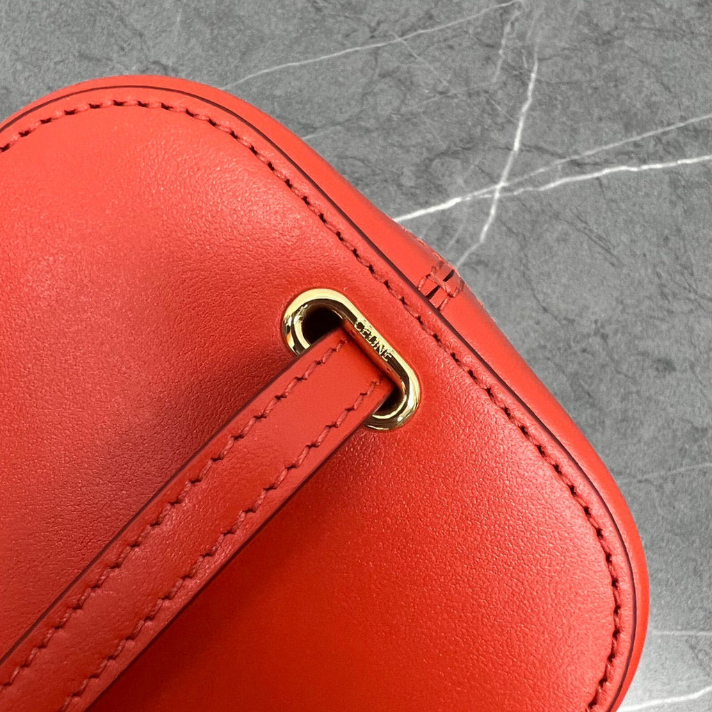 Celine 199263 SMALL BOX cuir triomphe in Smooth Calfskin Orange Red