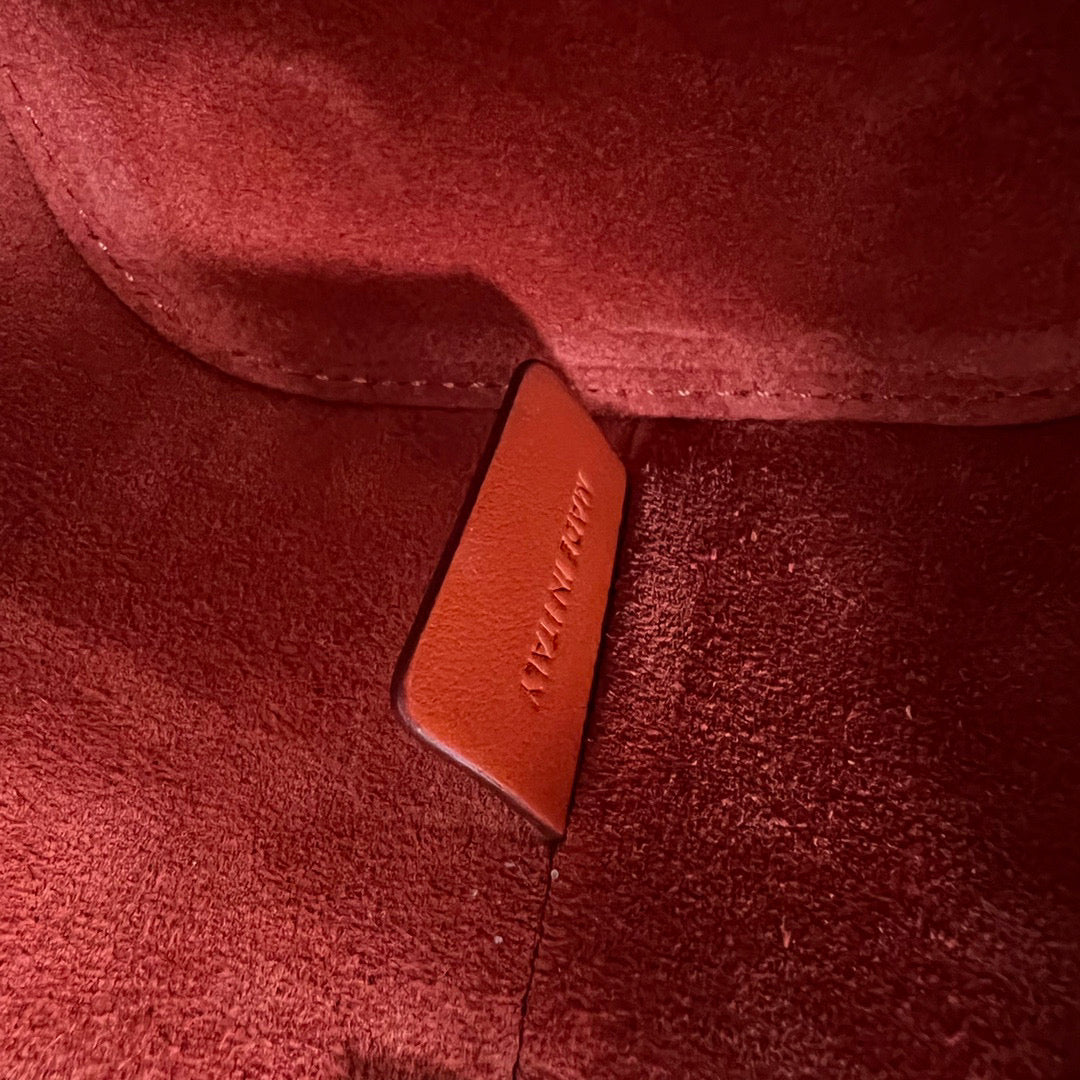 Celine 199263 SMALL BOX cuir triomphe in Smooth Calfskin Orange Red