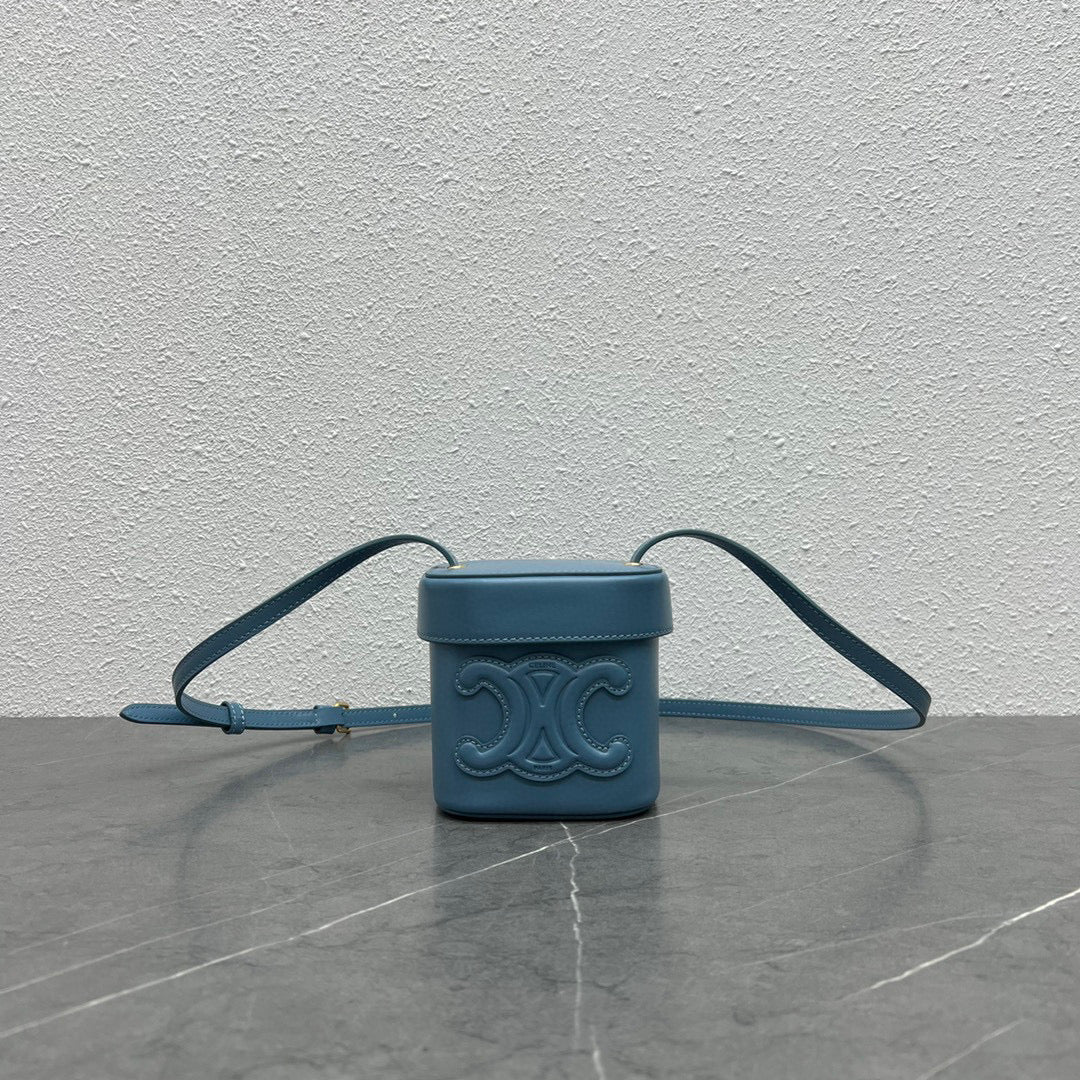 Celine 199263 SMALL BOX cuir triomphe in Smooth Calfskin Blue - Default Title - View 1