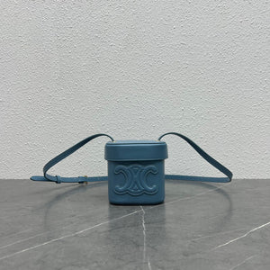 Celine 199263 SMALL BOX cuir triomphe in Smooth Calfskin Blue - Default Title - View 1