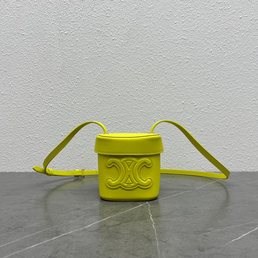 Celine 199263 SMALL BOX cuir triomphe in Smooth Calfskin Yellow - Default Title - View 1