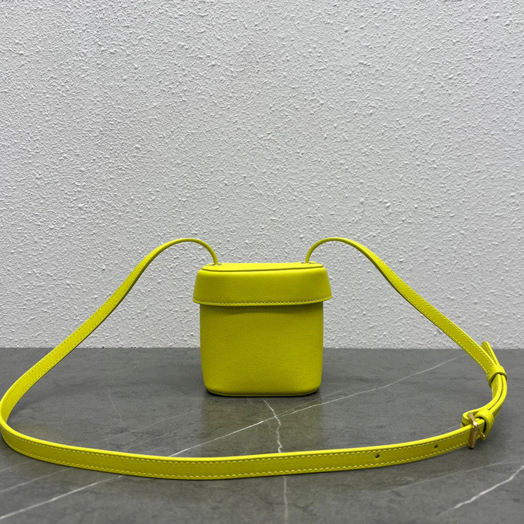 Celine 199263 SMALL BOX cuir triomphe in Smooth Calfskin Yellow